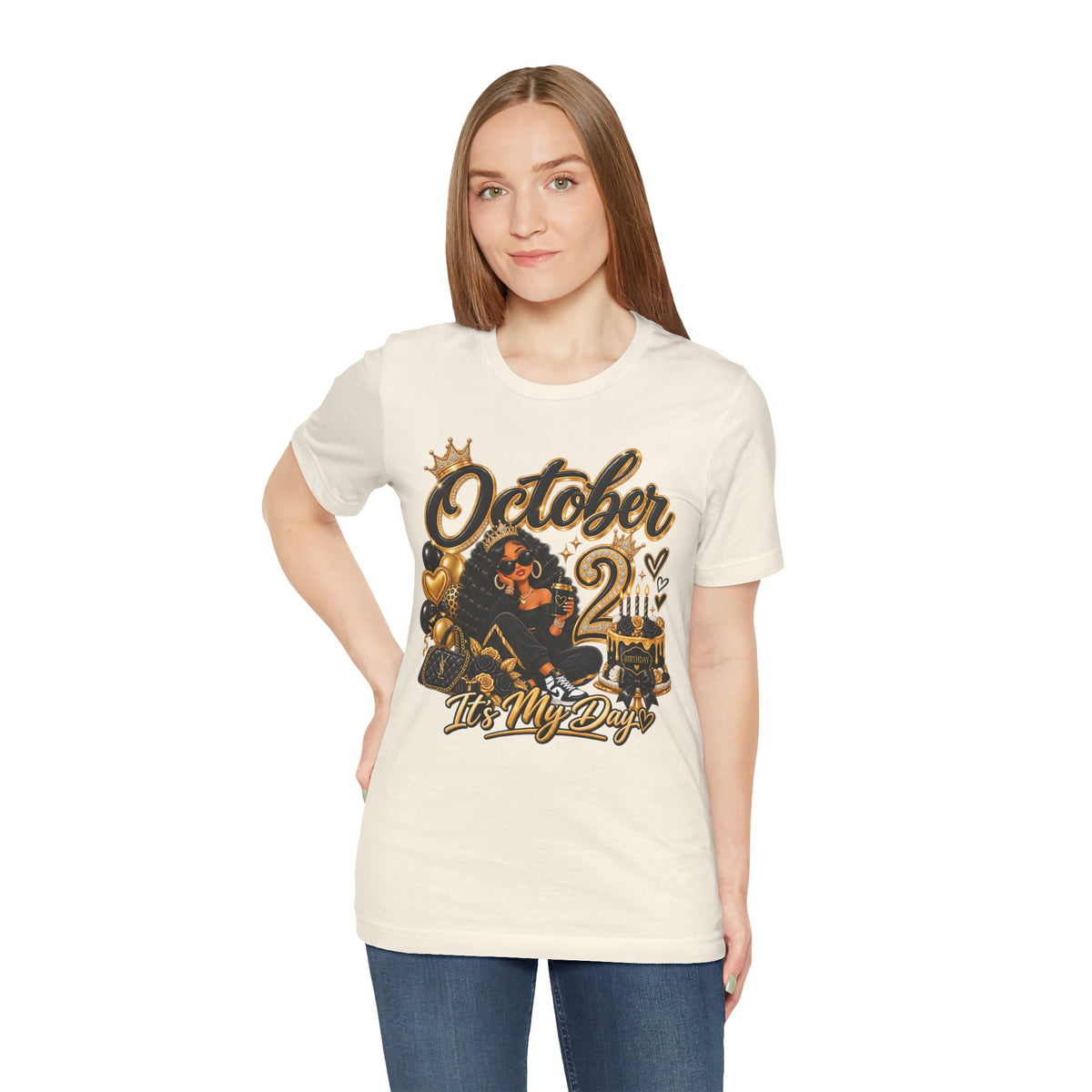 October 2 Birthday Tee — "October 2 It's My Day" Celebration Shirt