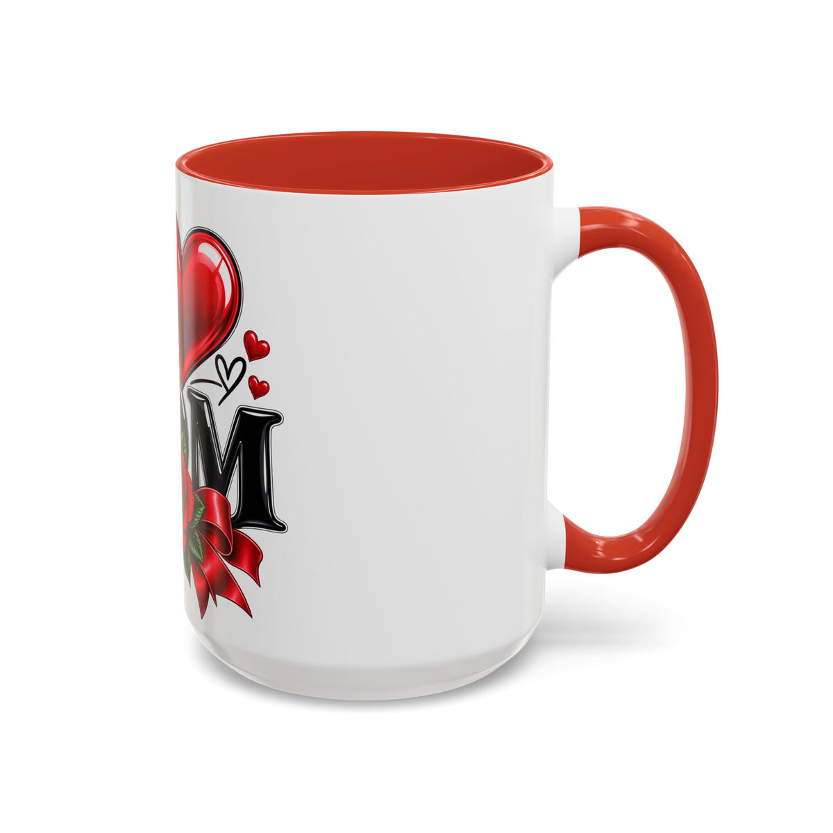 I  Mom Coffee Mug – Red Rose Mother’s Day Accent Mug (11/15oz)