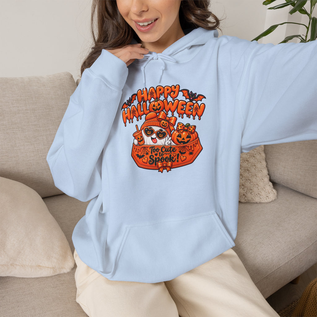 Halloween Cat Hoodie – "Happy Halloween" Pumpkin Cats Graphic