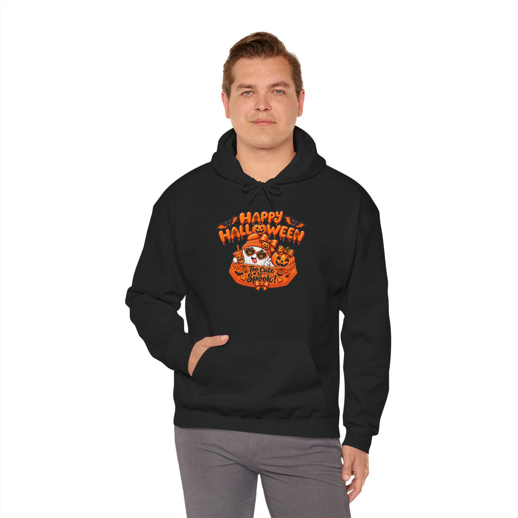 Halloween Cat Hoodie – "Happy Halloween" Pumpkin Cats Graphic