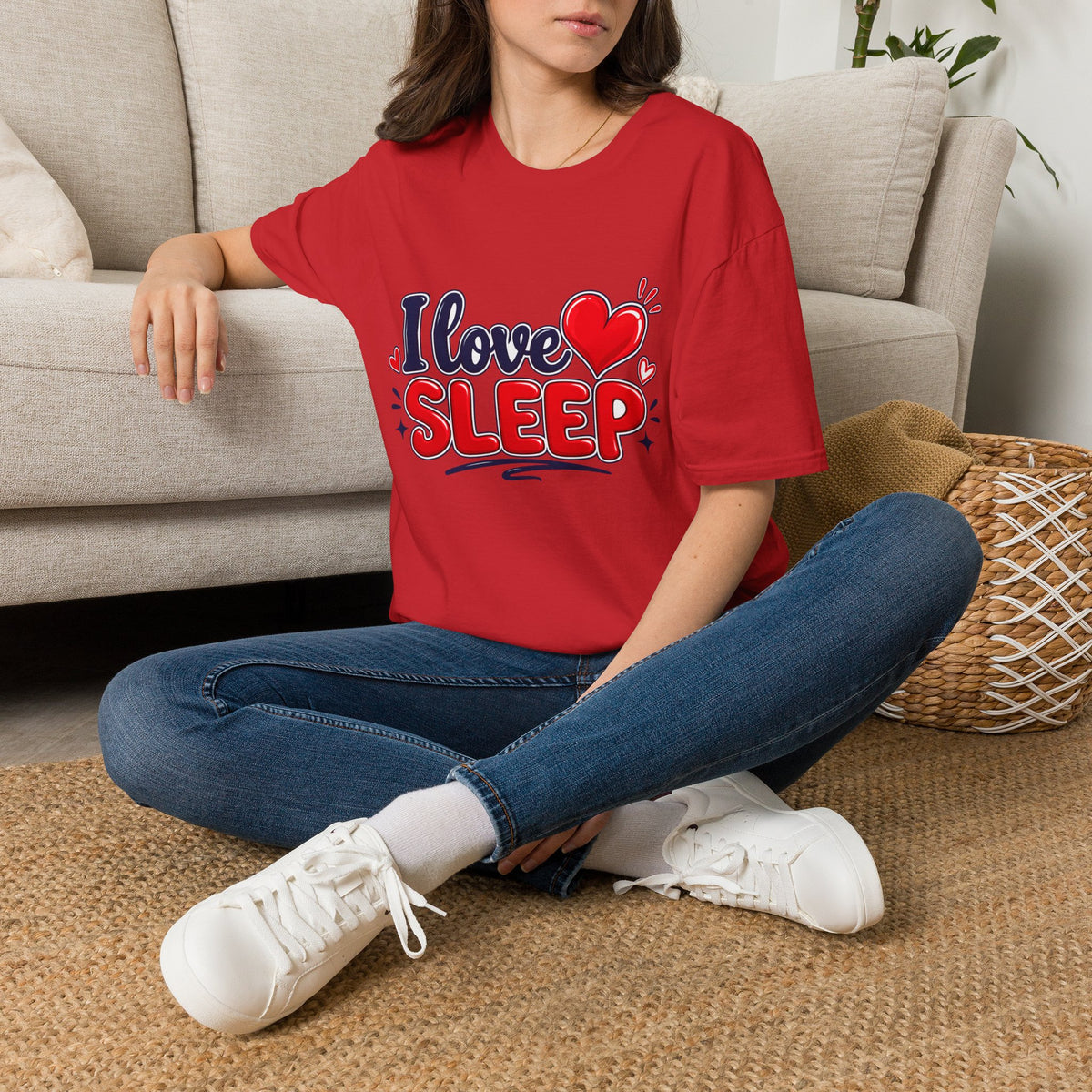 I Love Sleep T-Shirt — Cute Heart Graphic Sleep Lover Tee