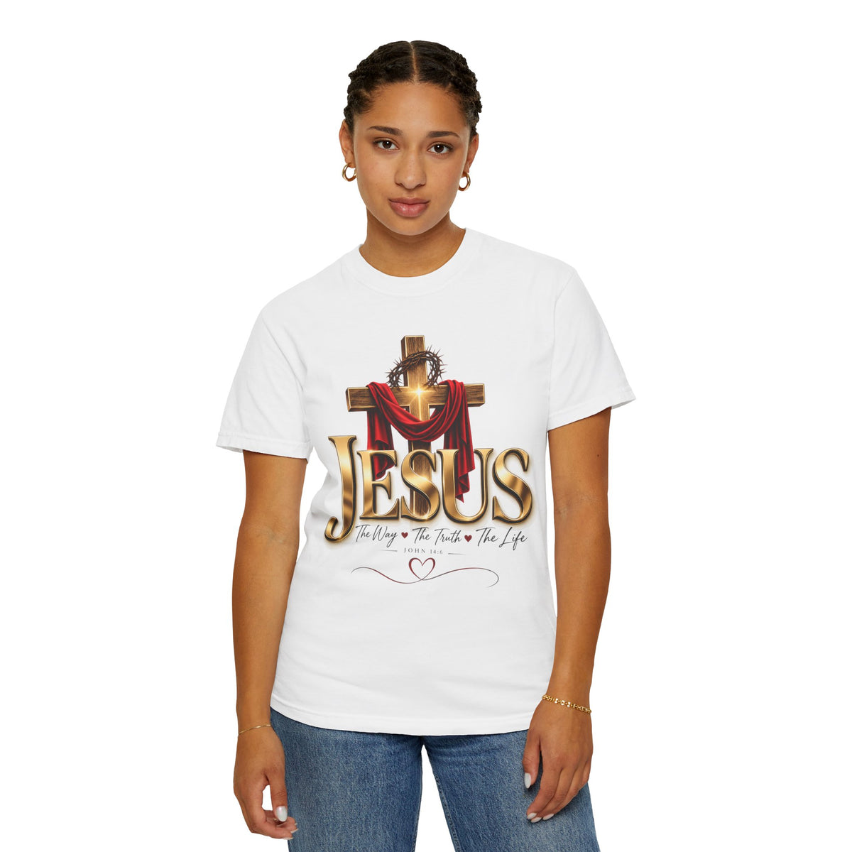 Jesus Cross T-Shirt — "The Way, the Truth, the Life" Christian Faith Tee