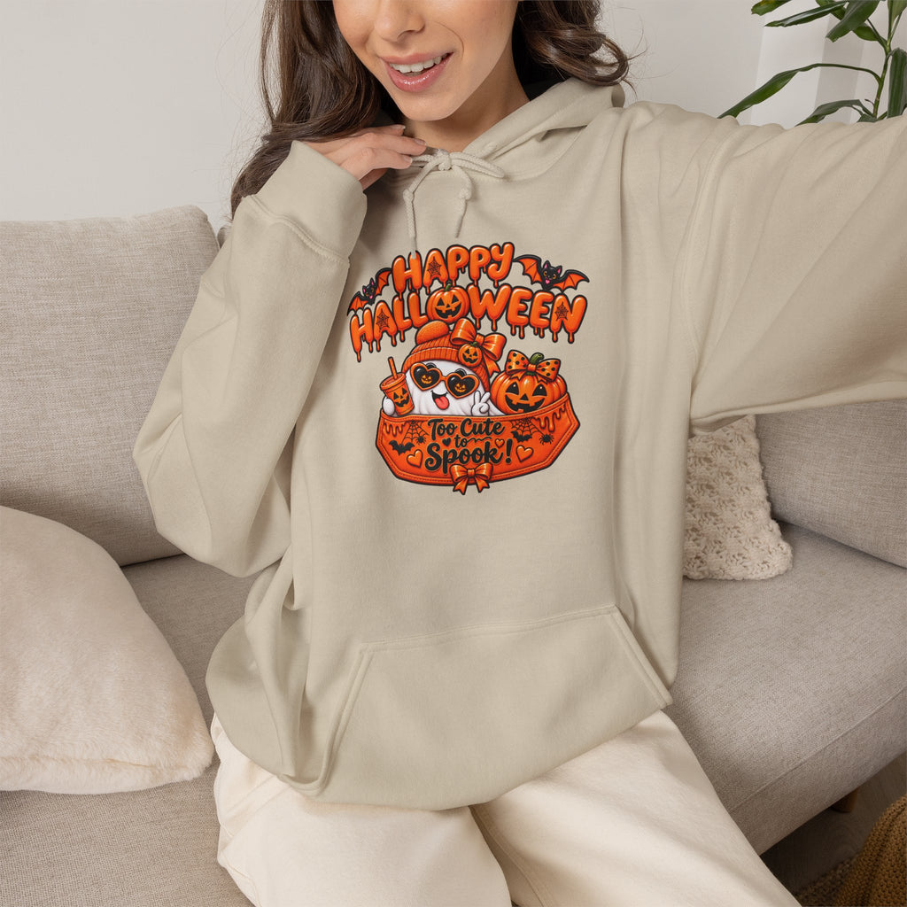 Halloween Cat Hoodie – "Happy Halloween" Pumpkin Cats Graphic