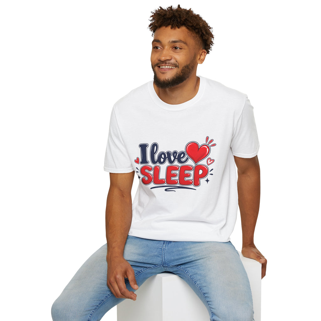 I Love Sleep T-Shirt — Cute Heart Graphic Sleep Lover Tee