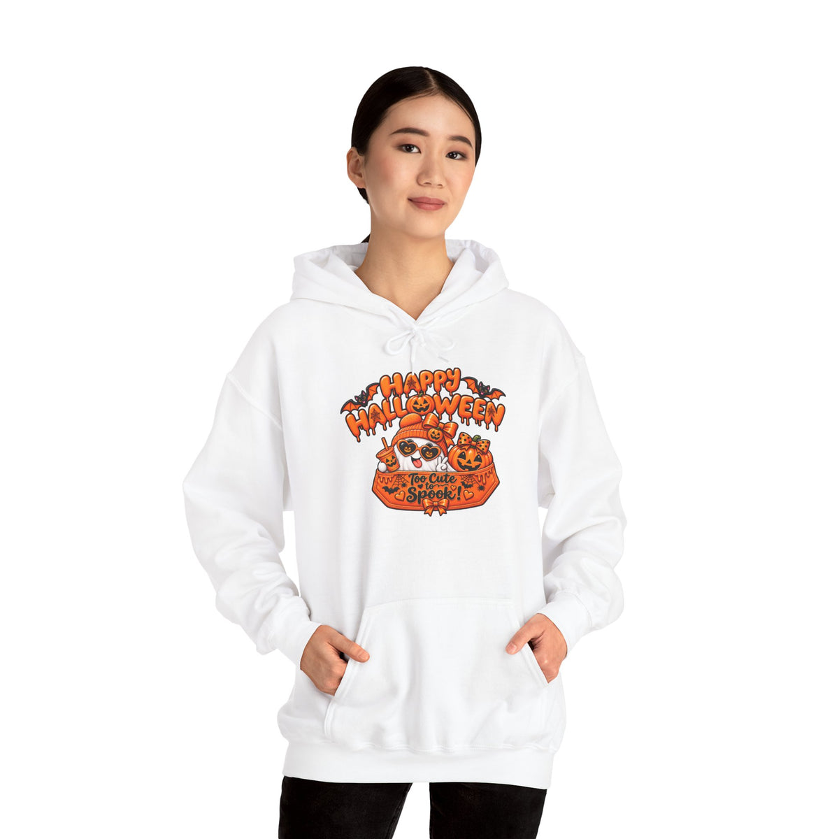 Halloween Cat Hoodie – "Happy Halloween" Pumpkin Cats Graphic