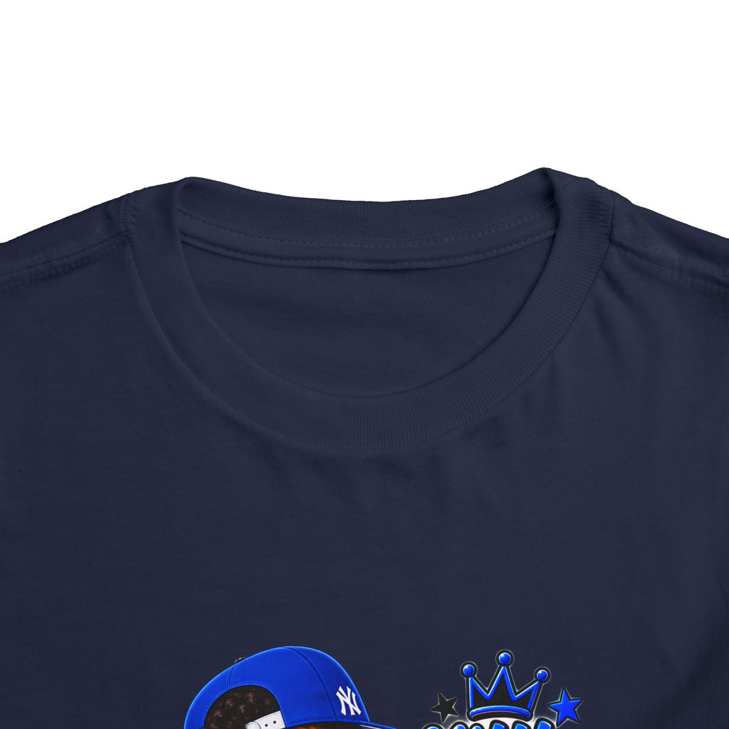 Toddler Tee — "Little Boy Big Dreams" Blue Sports Graphic
