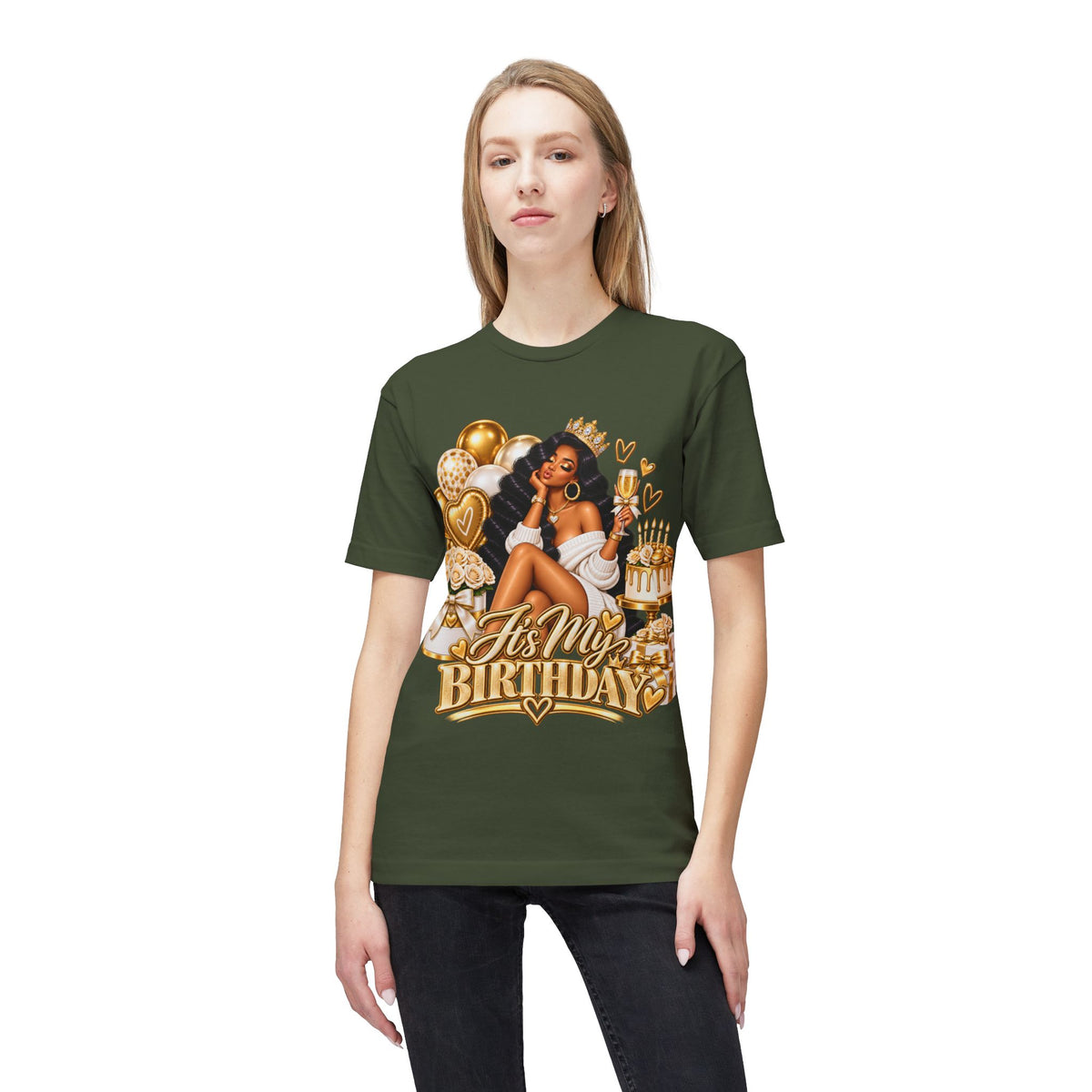Birthday Queen T-Shirt – "It's My Birthday" Gold Party Design