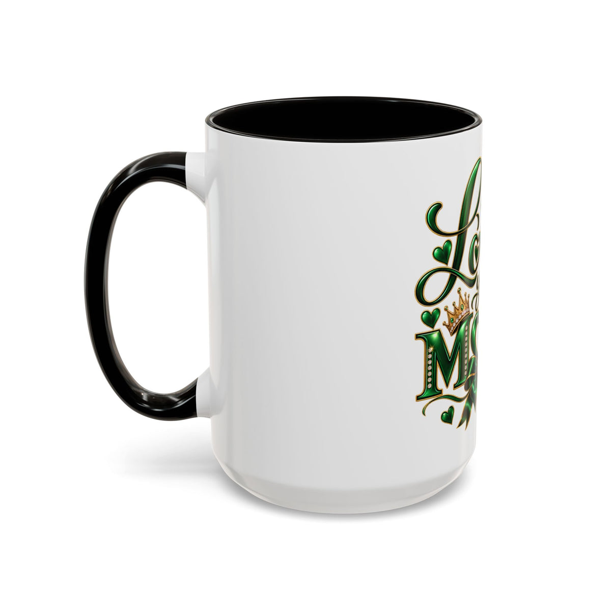 Love You Mom Green Butterfly Heart Mug (11oz & 15oz)