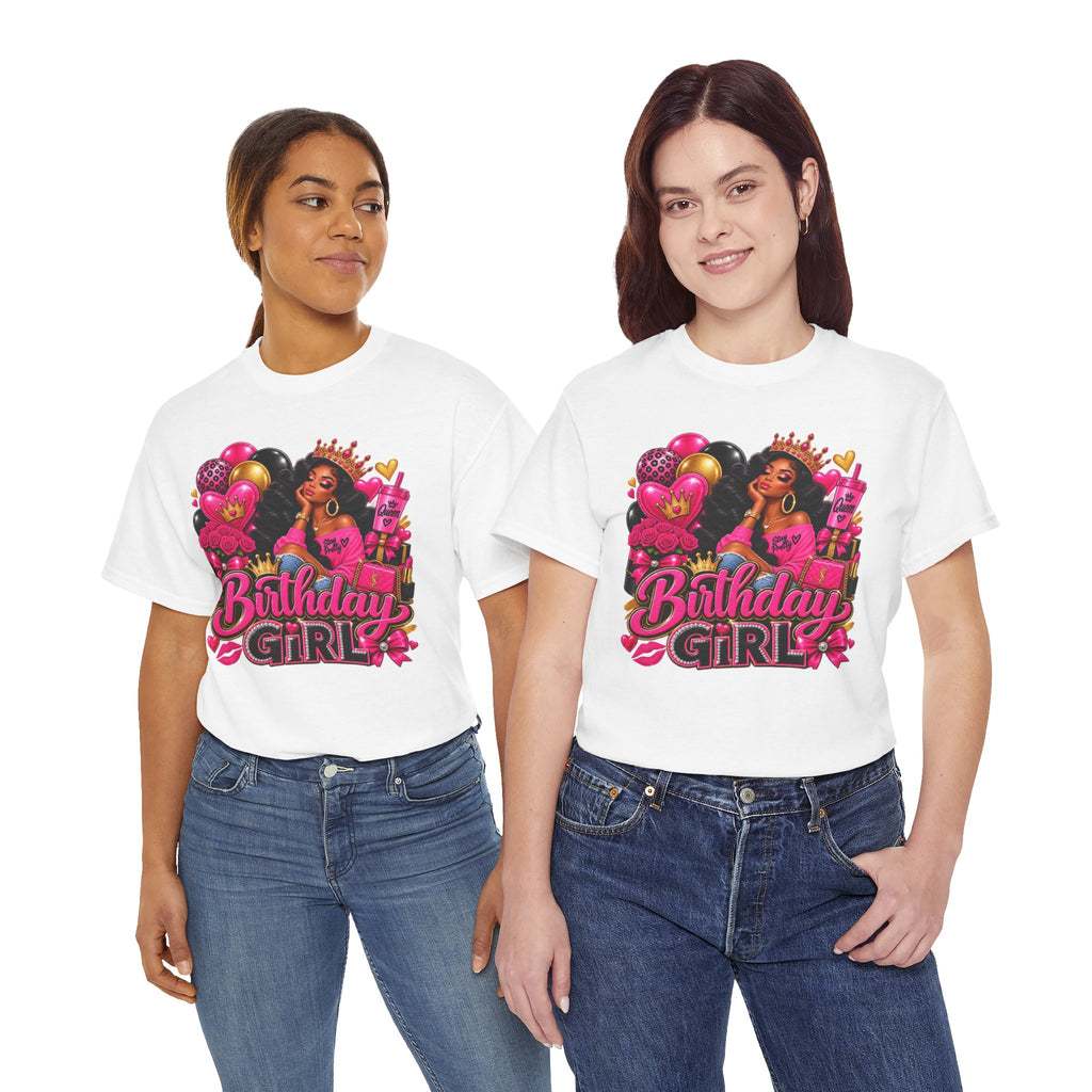 Birthday Girl T‑Shirt — Pink Crowned Diva Birthday Tee