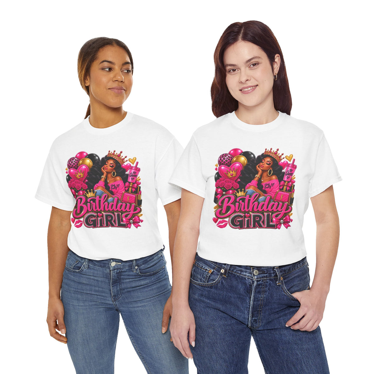 Birthday Girl T‑Shirt — Pink Crowned Diva Birthday Tee