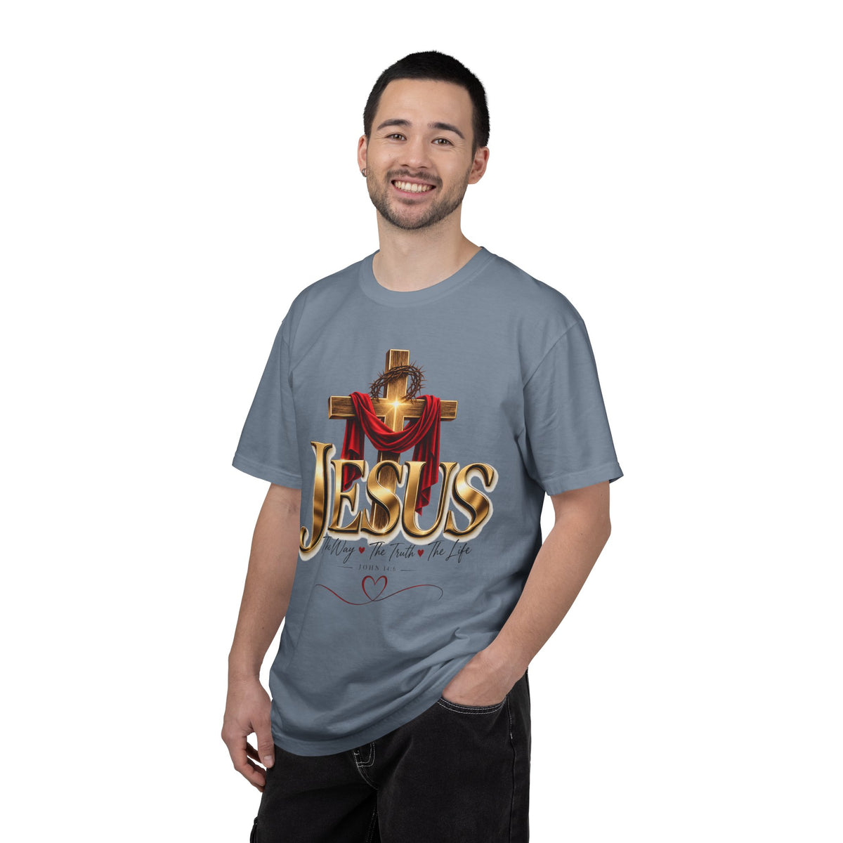 Jesus Cross T-Shirt — "The Way, the Truth, the Life" Christian Faith Tee