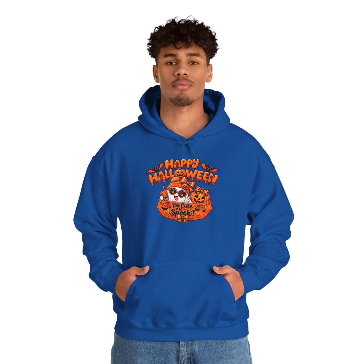 Halloween Cat Hoodie – "Happy Halloween" Pumpkin Cats Graphic