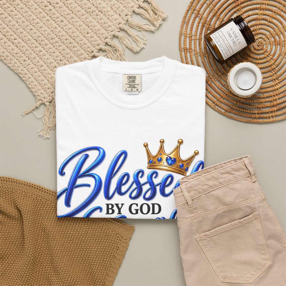Blessed by God Loved by Family Guided by Faith T-Shirt