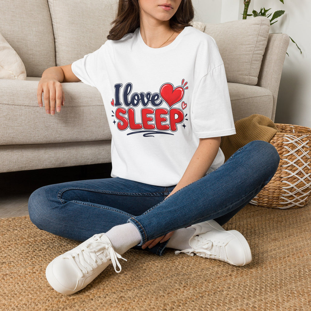 I Love Sleep T-Shirt — Cute Heart Graphic Sleep Lover Tee