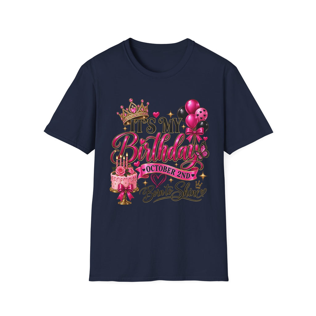 Birthday T-Shirt – “It’s My Birthday” Pink Crown & Balloons | Custom Birthday Shirt