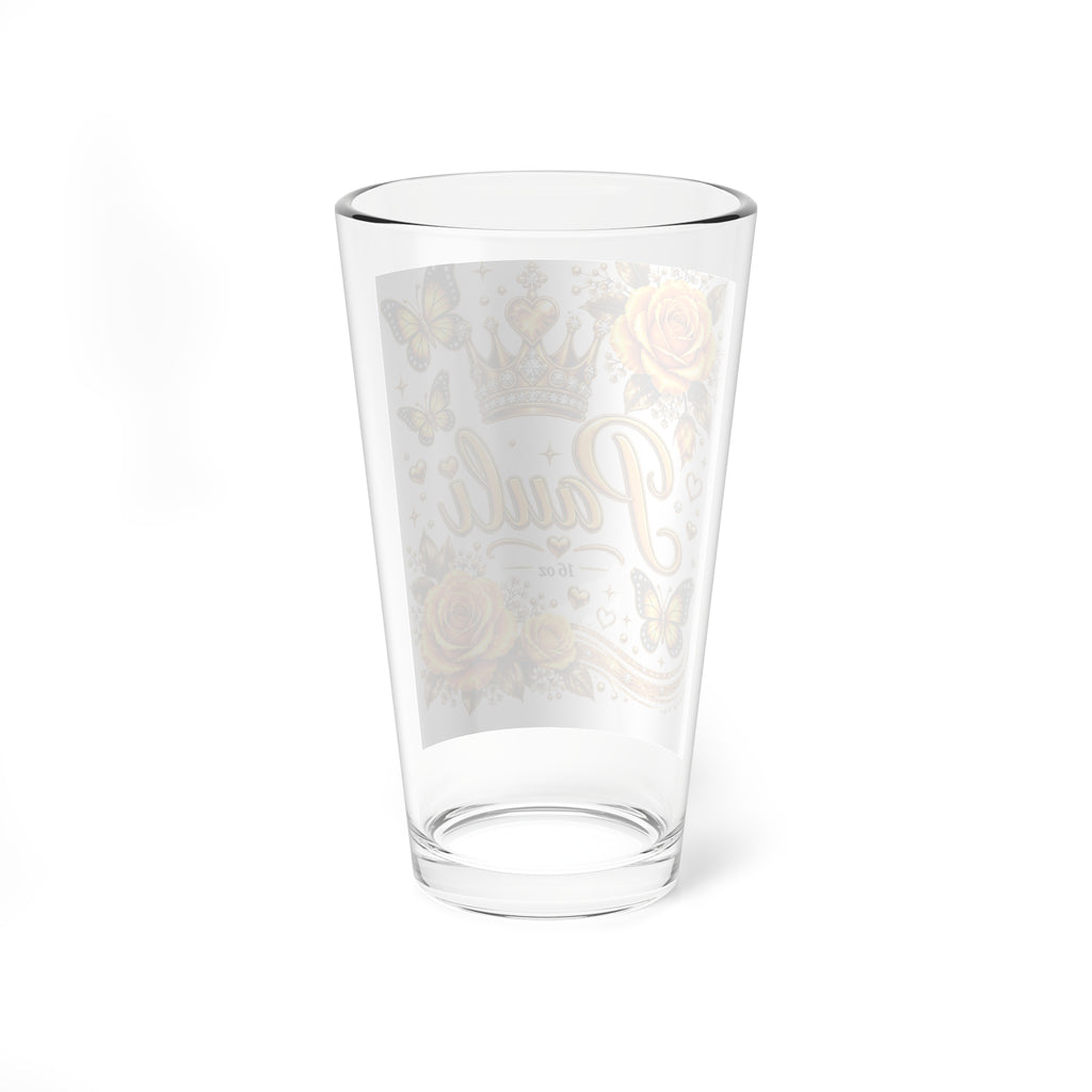 Personalized Golden Rose Mixing Glass — 16oz Decorative Cocktail Shaker Glass
