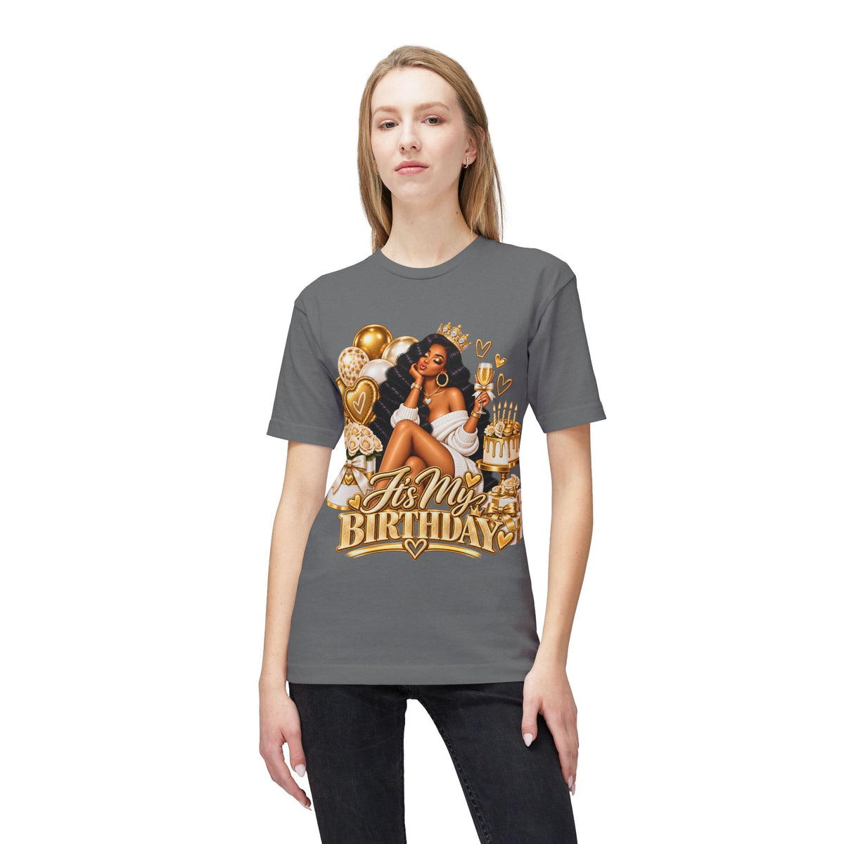 Birthday Queen T-Shirt – "It's My Birthday" Gold Party Design