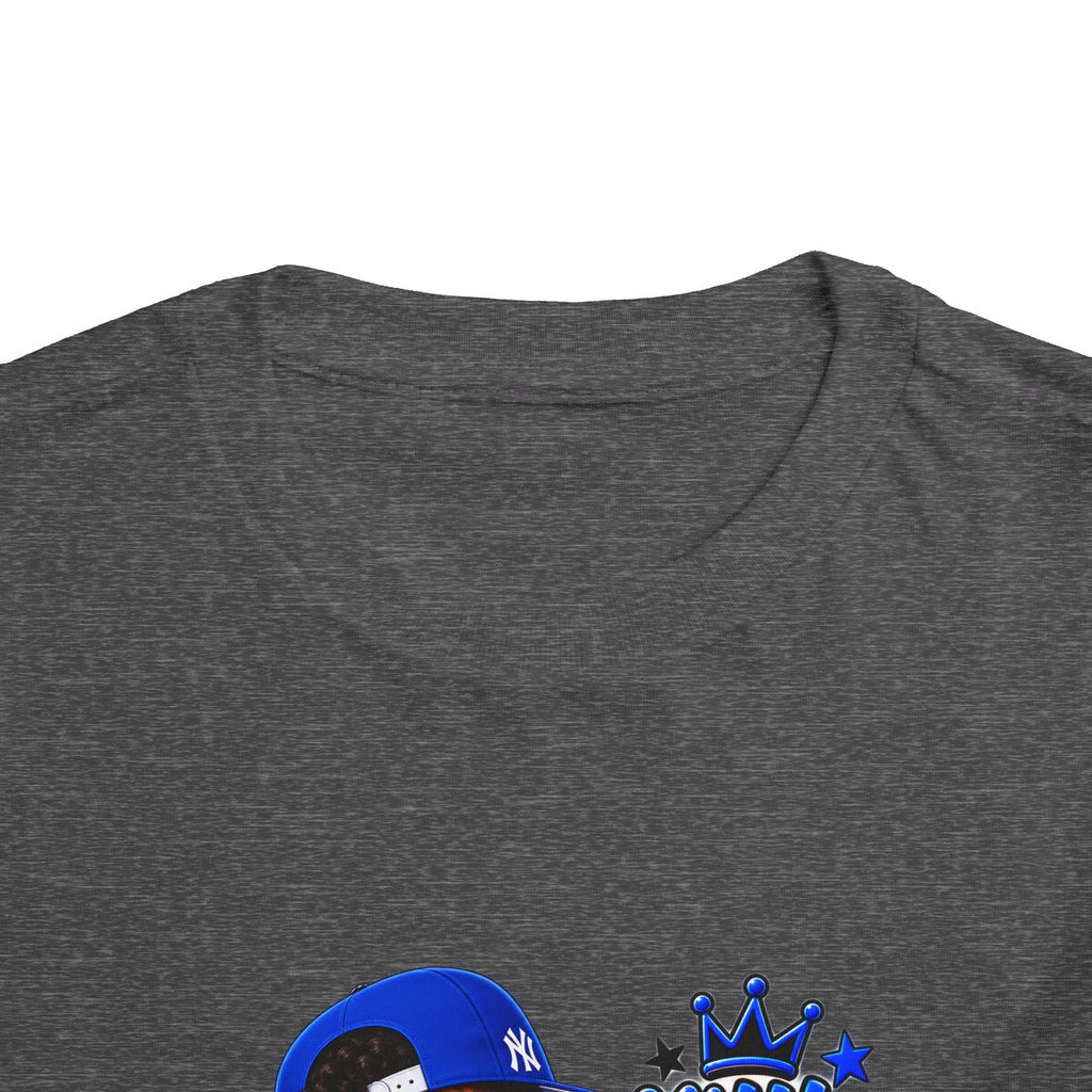 Toddler Tee — "Little Boy Big Dreams" Blue Sports Graphic