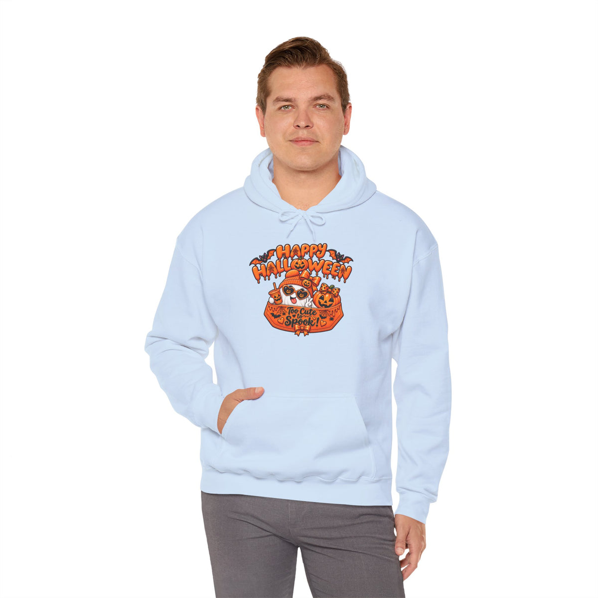 Halloween Cat Hoodie – "Happy Halloween" Pumpkin Cats Graphic