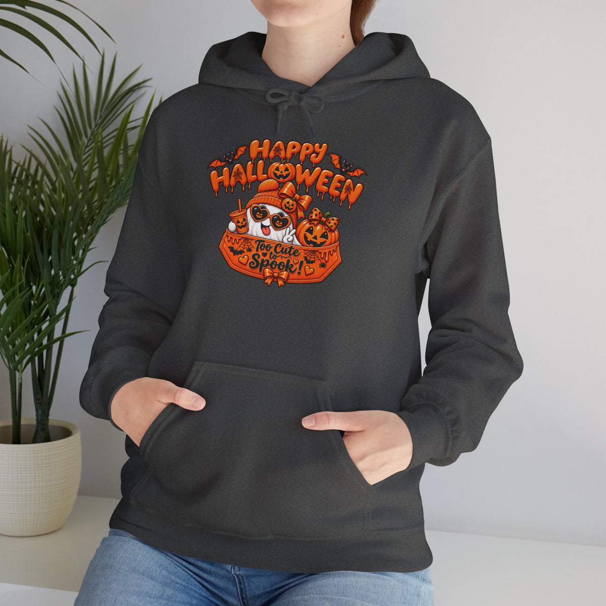 Halloween Cat Hoodie – "Happy Halloween" Pumpkin Cats Graphic