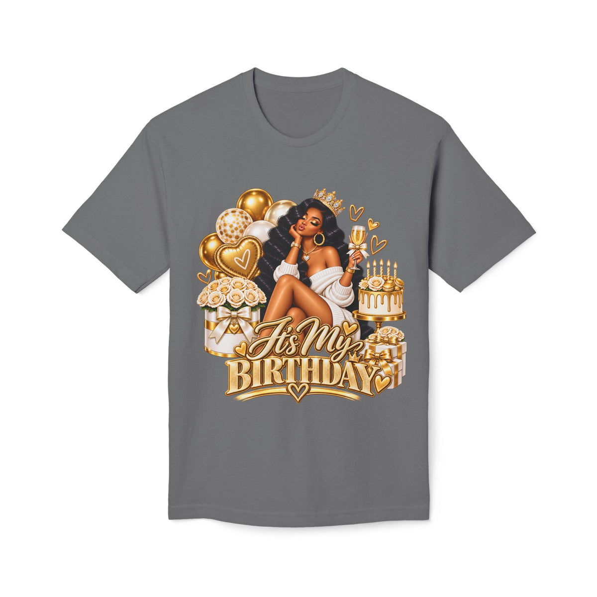 Birthday Queen T-Shirt – "It's My Birthday" Gold Party Design