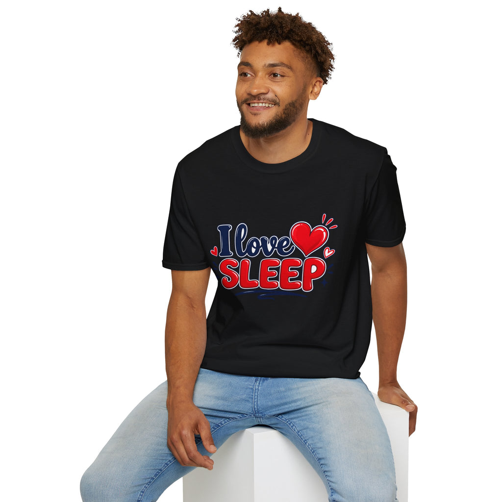 I Love Sleep T-Shirt — Cute Heart Graphic Sleep Lover Tee