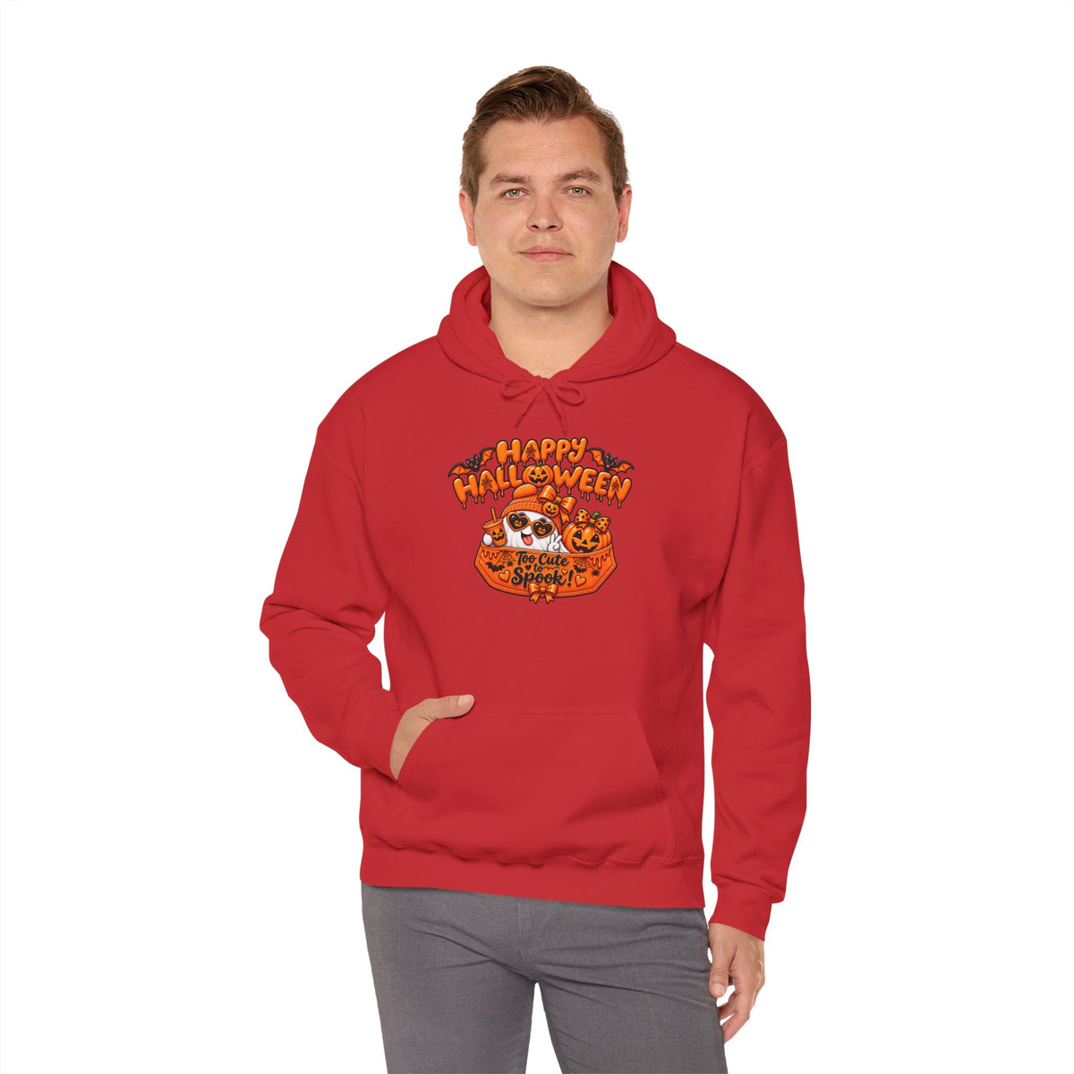 Halloween Cat Hoodie – "Happy Halloween" Pumpkin Cats Graphic