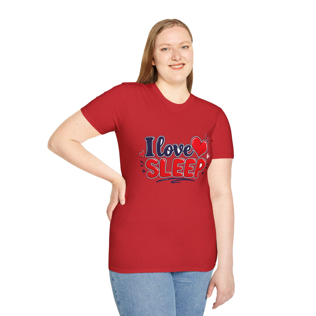 I Love Sleep T-Shirt — Cute Heart Graphic Sleep Lover Tee