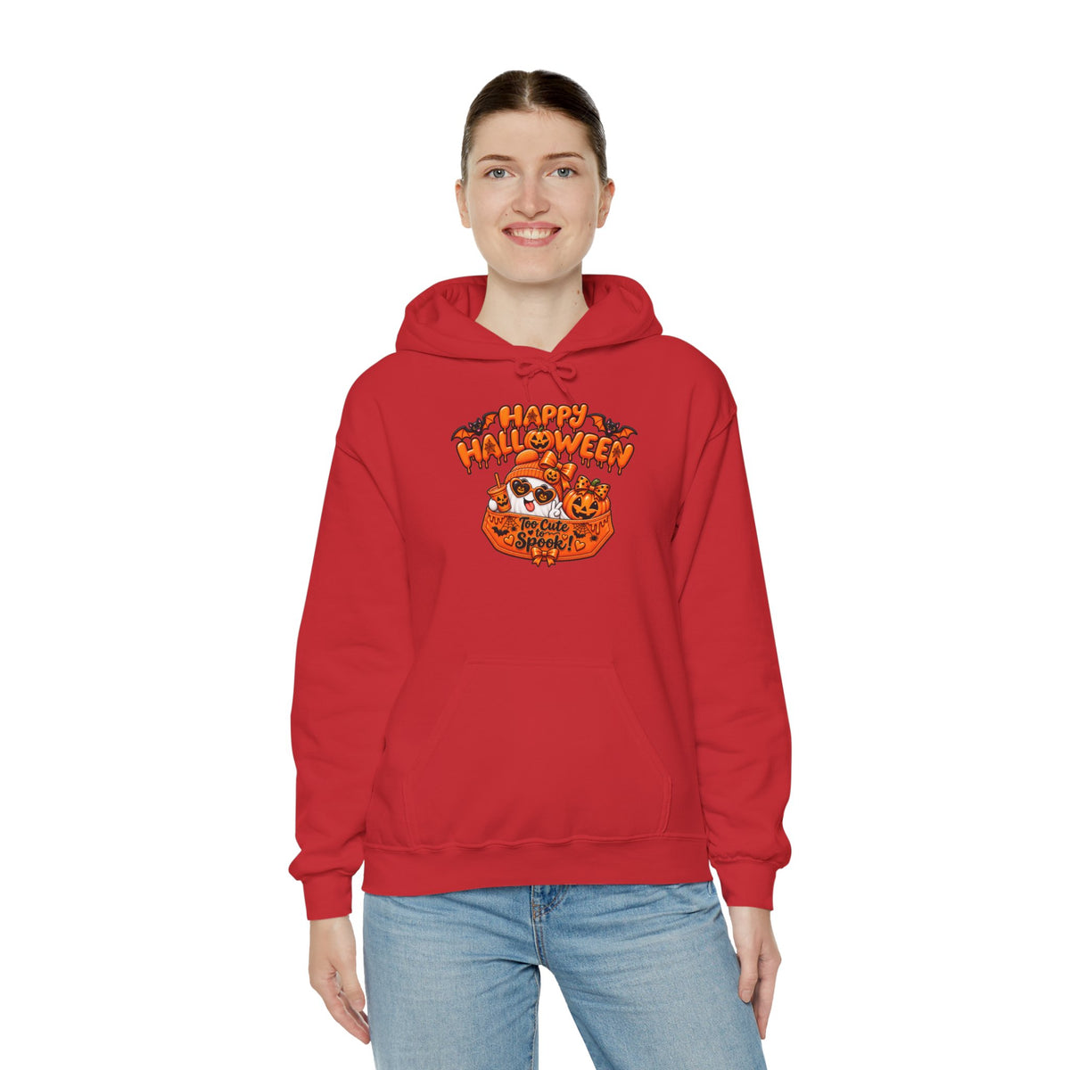 Halloween Cat Hoodie – "Happy Halloween" Pumpkin Cats Graphic