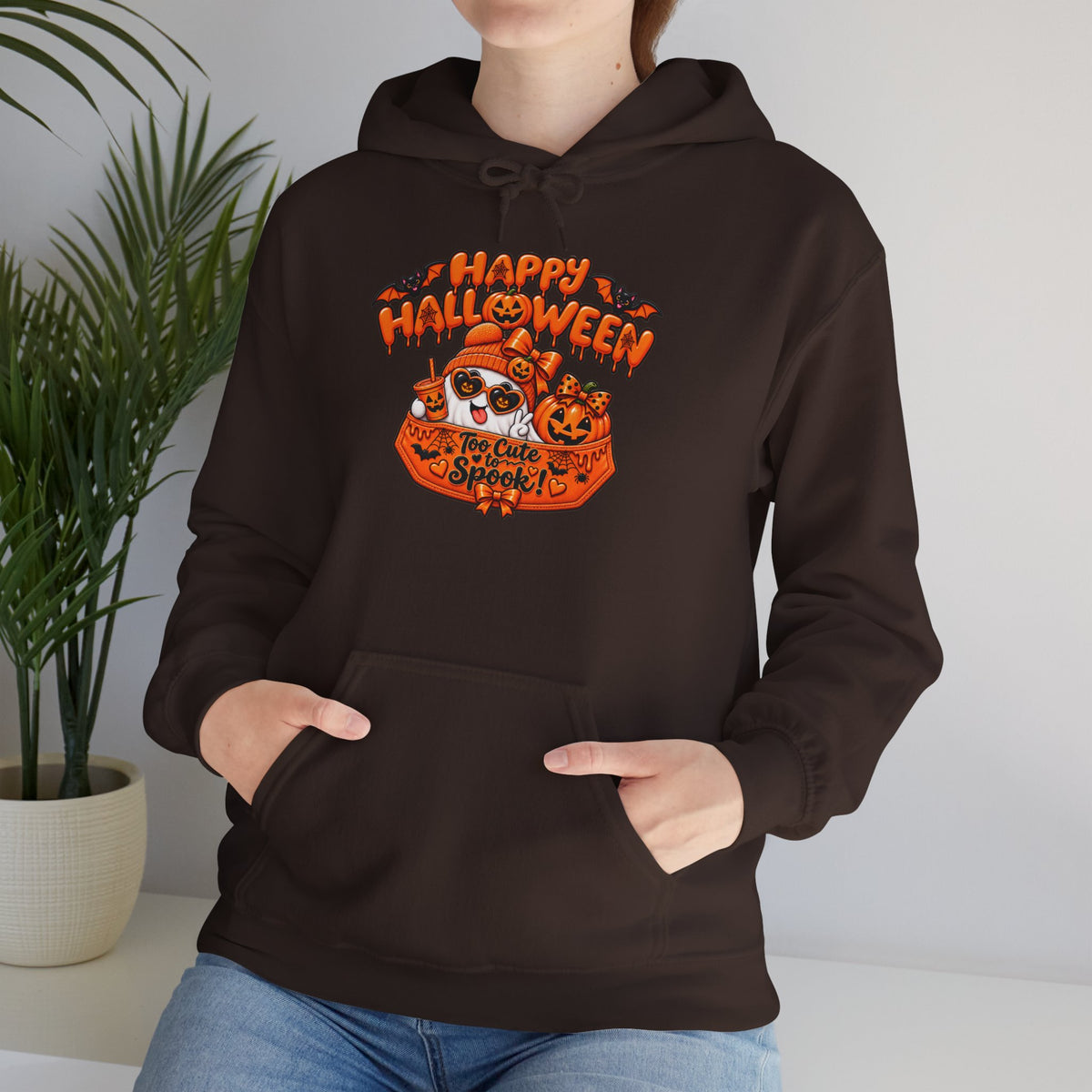 Halloween Cat Hoodie – "Happy Halloween" Pumpkin Cats Graphic
