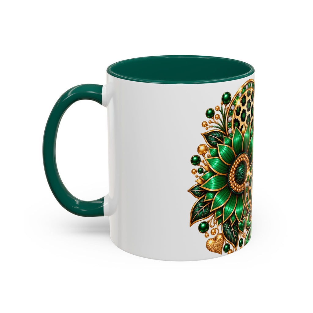 Love Green Heart Mug — Decorative 11oz/15oz Ceramic Coffee Cup