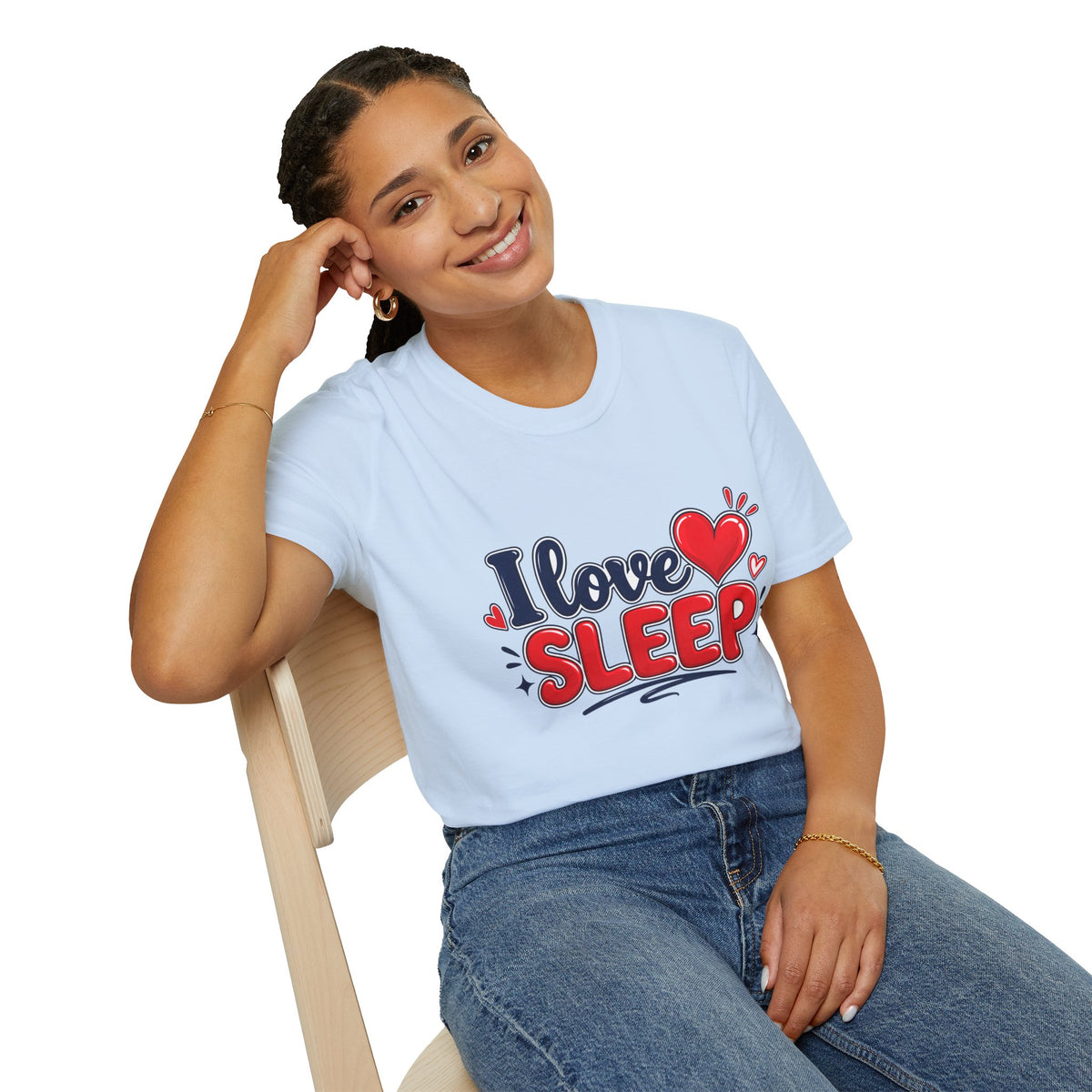 I Love Sleep T-Shirt — Cute Heart Graphic Sleep Lover Tee