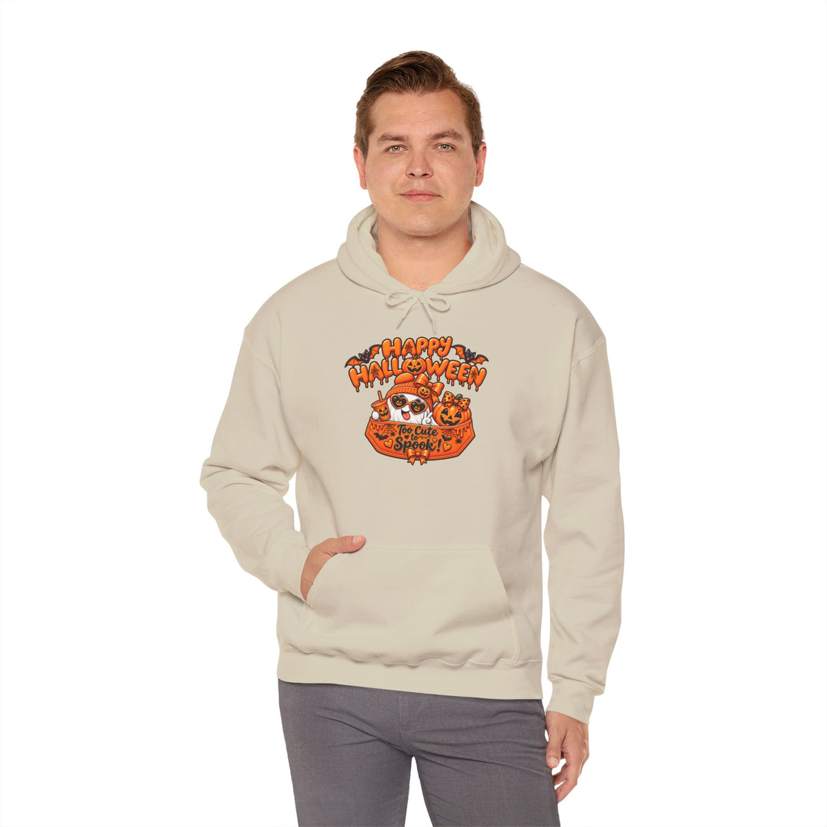 Halloween Cat Hoodie – "Happy Halloween" Pumpkin Cats Graphic