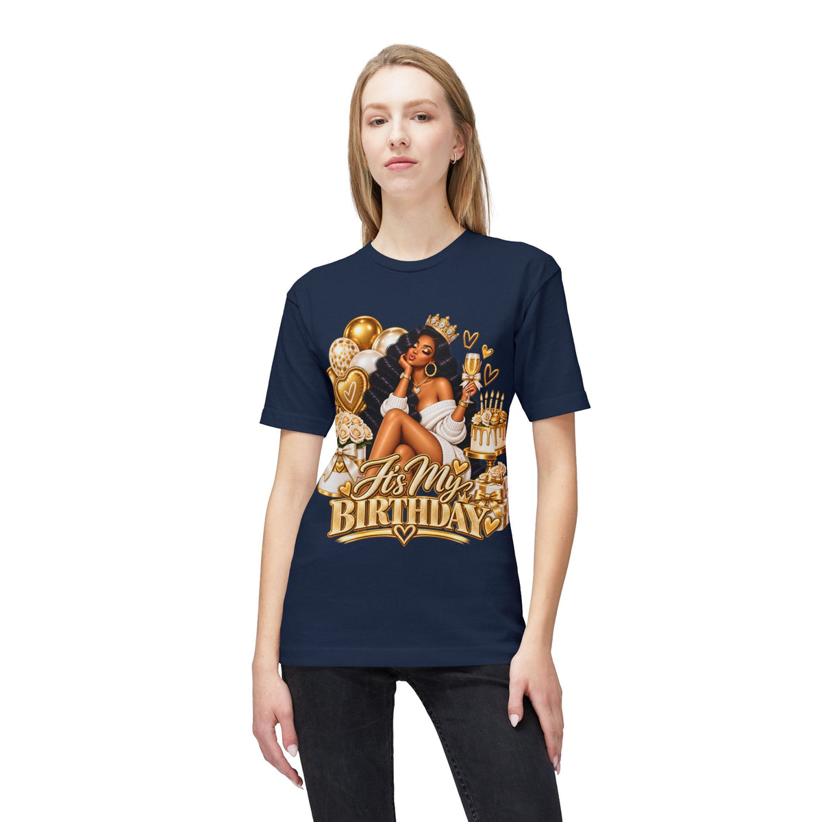 Birthday Queen T-Shirt – "It's My Birthday" Gold Party Design