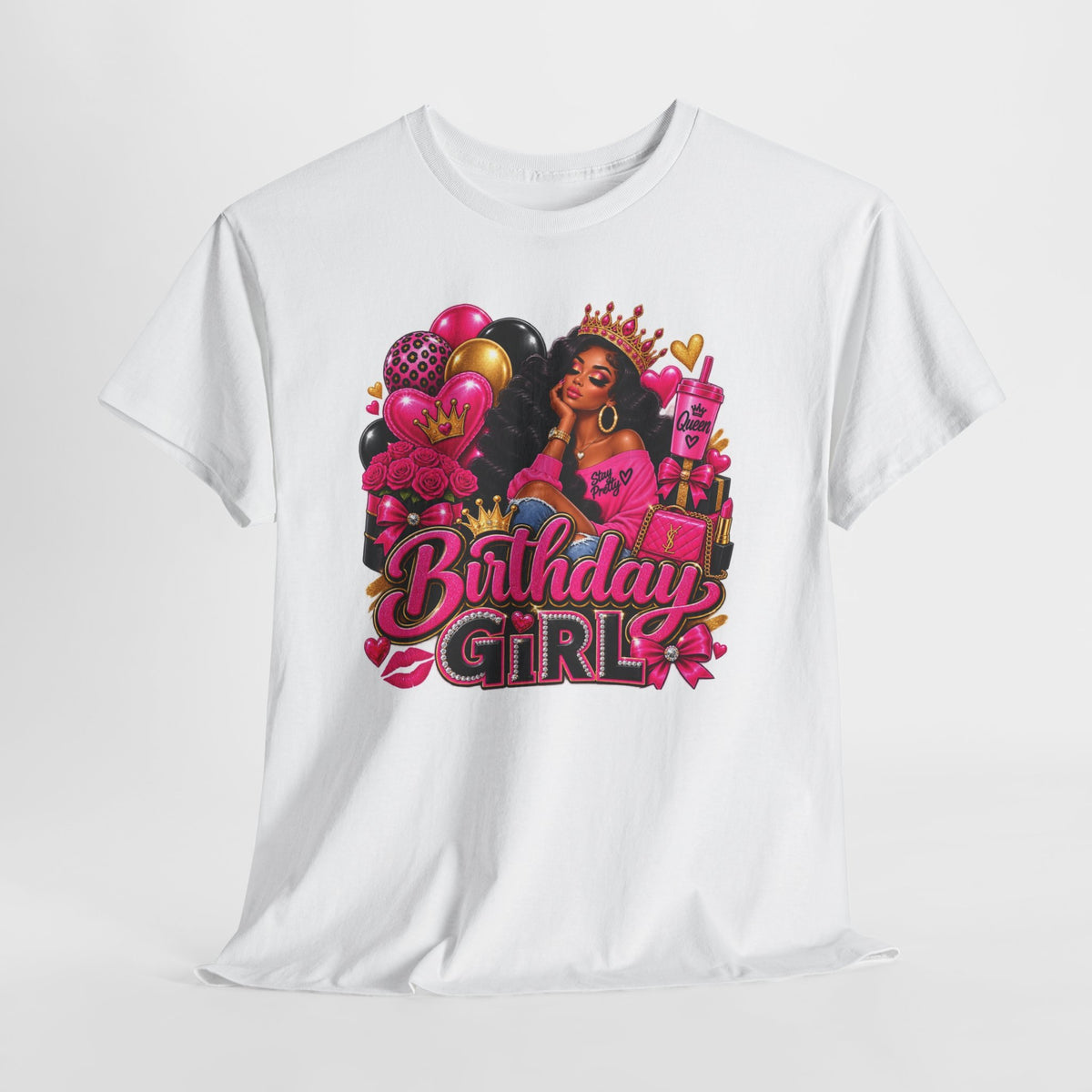 Birthday Girl T‑Shirt — Pink Crowned Diva Birthday Tee