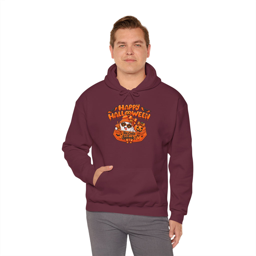 Halloween Cat Hoodie – "Happy Halloween" Pumpkin Cats Graphic