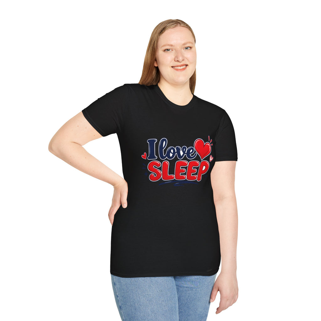 I Love Sleep T-Shirt — Cute Heart Graphic Sleep Lover Tee