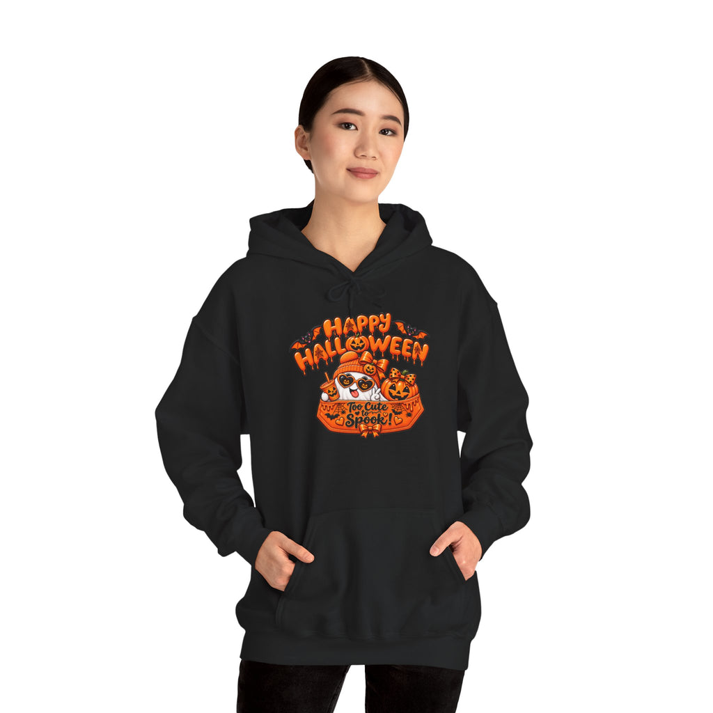 Halloween Cat Hoodie – "Happy Halloween" Pumpkin Cats Graphic