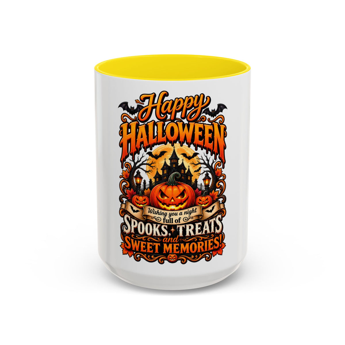 Happy Halloween Coffee Mug — 'Spooks, Treats and Sweet Memories' Accent Mug