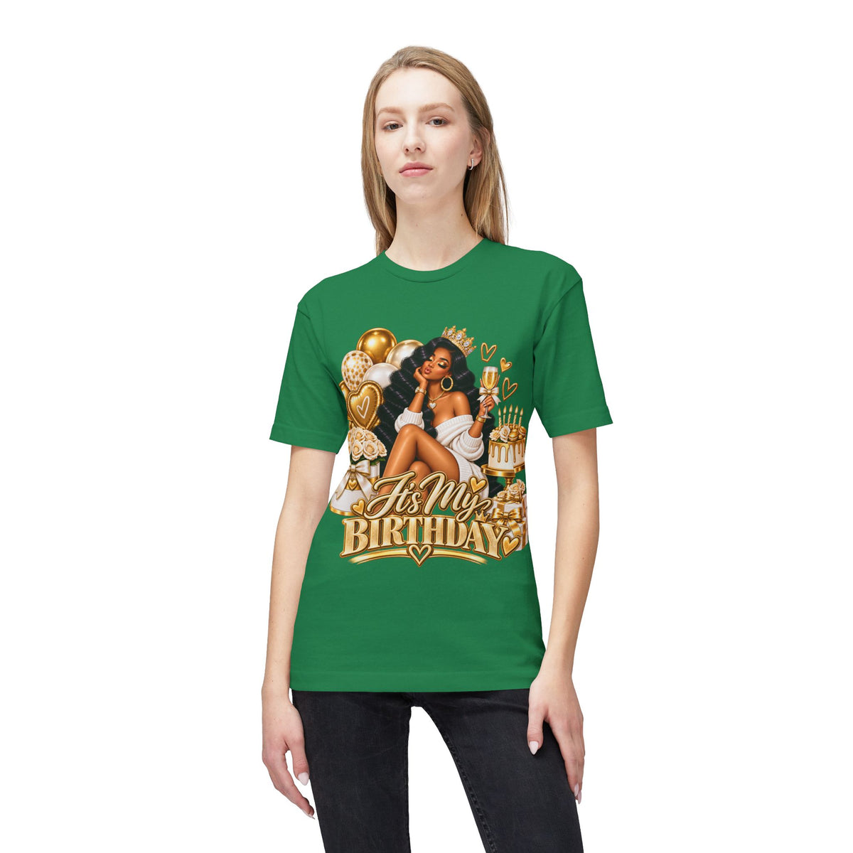 Birthday Queen T-Shirt – "It's My Birthday" Gold Party Design