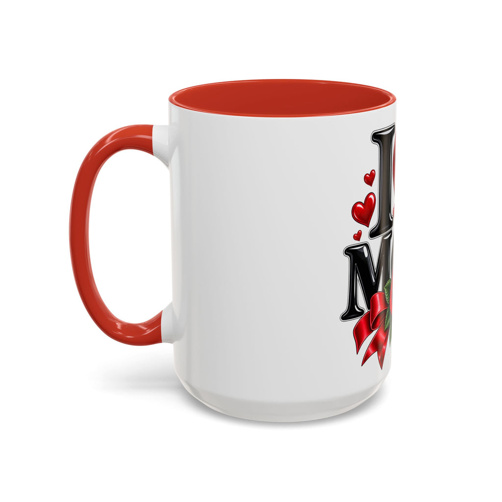 I  Mom Coffee Mug – Red Rose Mother’s Day Accent Mug (11/15oz)
