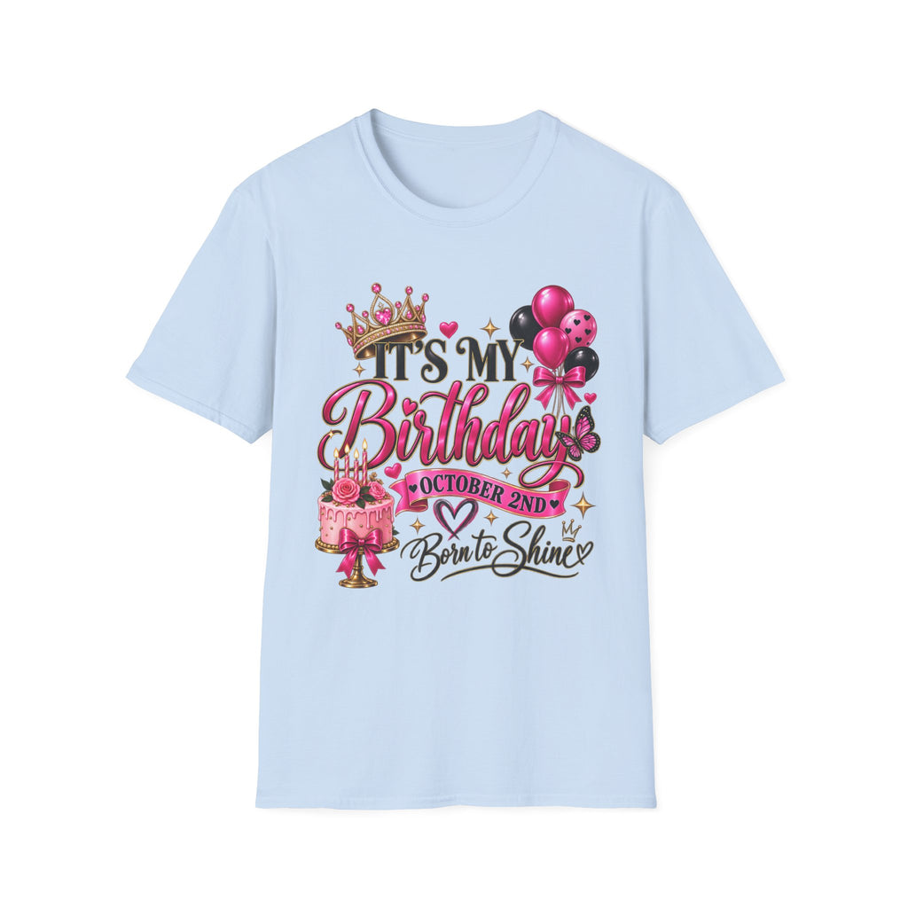 Birthday T-Shirt – “It’s My Birthday” Pink Crown & Balloons | Custom Birthday Shirt