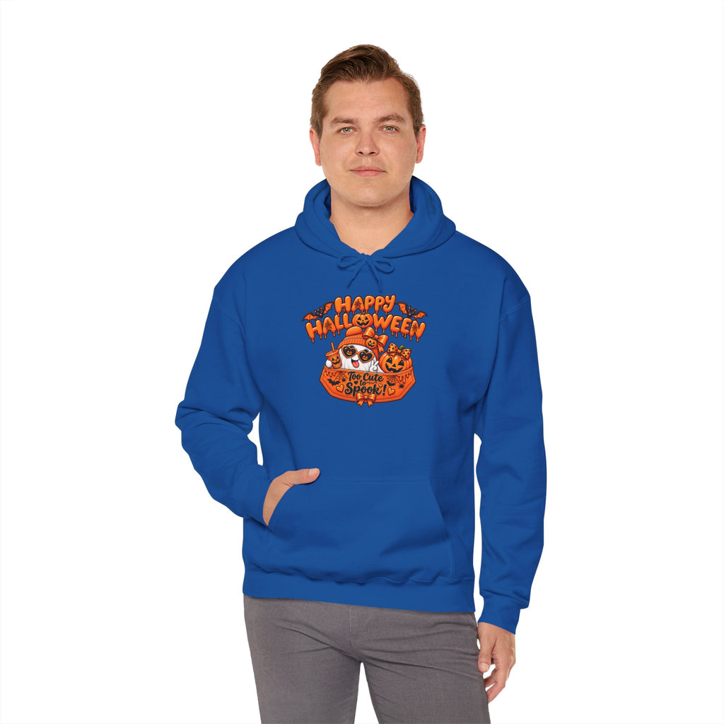 Halloween Cat Hoodie – "Happy Halloween" Pumpkin Cats Graphic