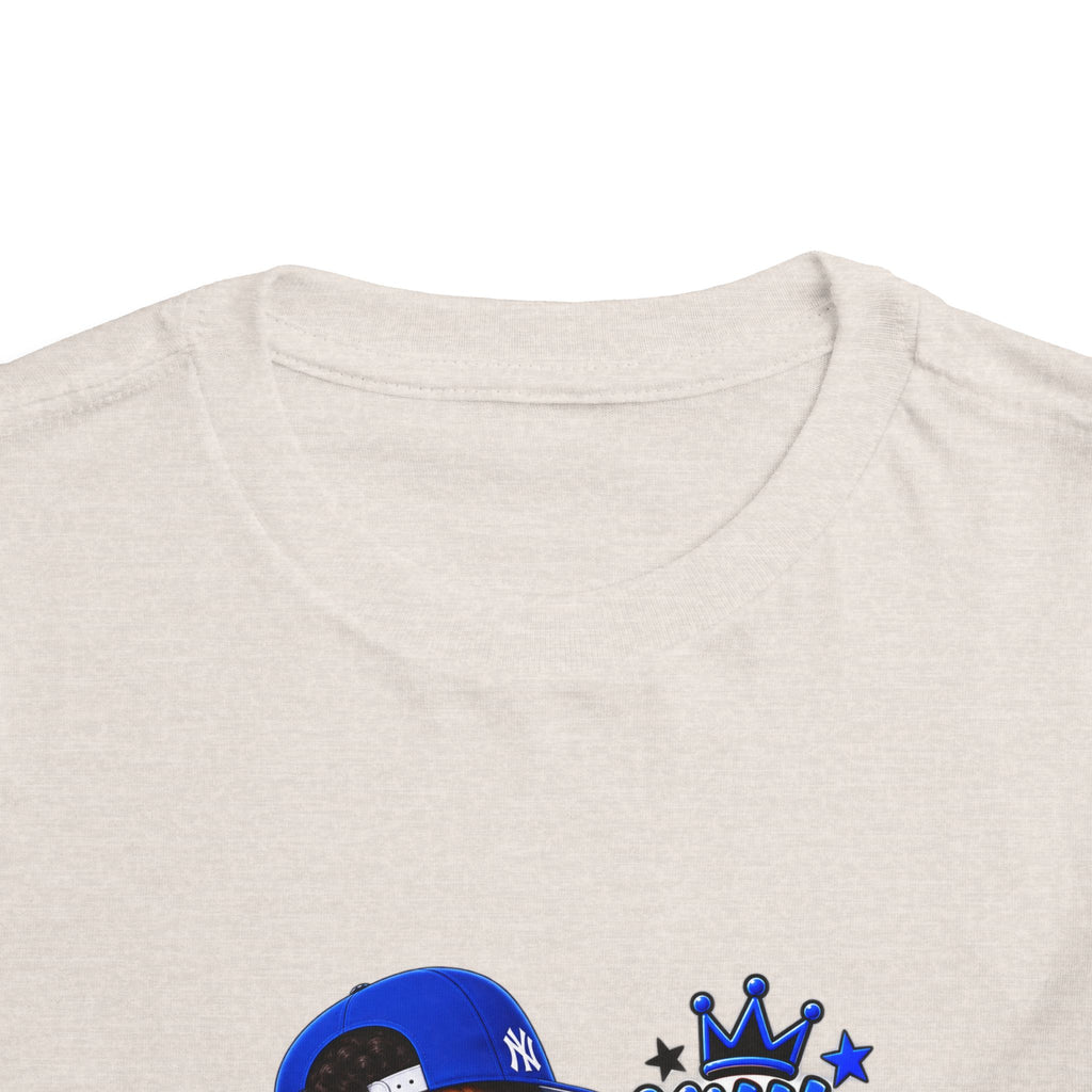 Toddler Tee — "Little Boy Big Dreams" Blue Sports Graphic