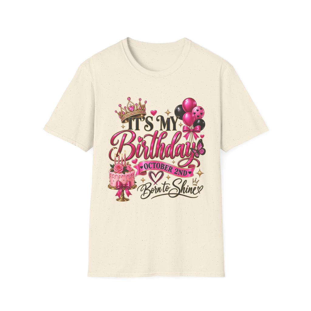 Birthday T-Shirt – “It’s My Birthday” Pink Crown & Balloons | Custom Birthday Shirt