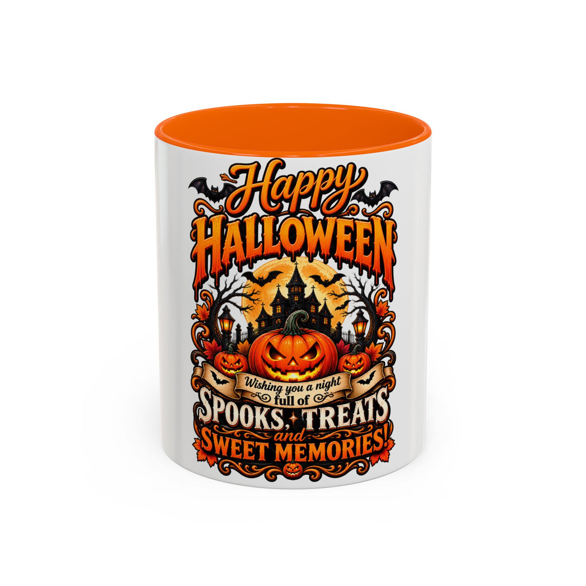 Happy Halloween Coffee Mug — 'Spooks, Treats and Sweet Memories' Accent Mug