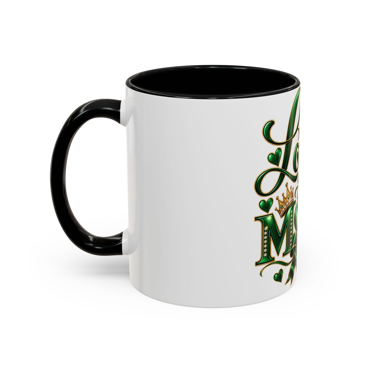 Love You Mom Green Butterfly Accent Coffee Mug — Mother's Day Gift (11/15oz)