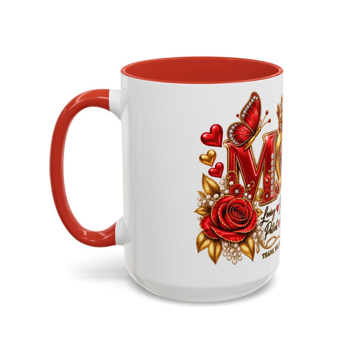 Mom Accent Coffee Mug – "Thank You For Always Being You" Floral Heart Design (11/15oz)