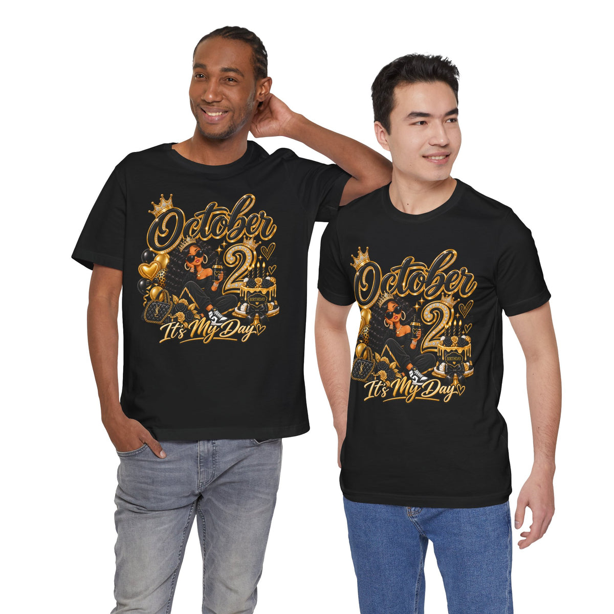 October 2 Birthday Tee — "October 2 It's My Day" Celebration Shirt