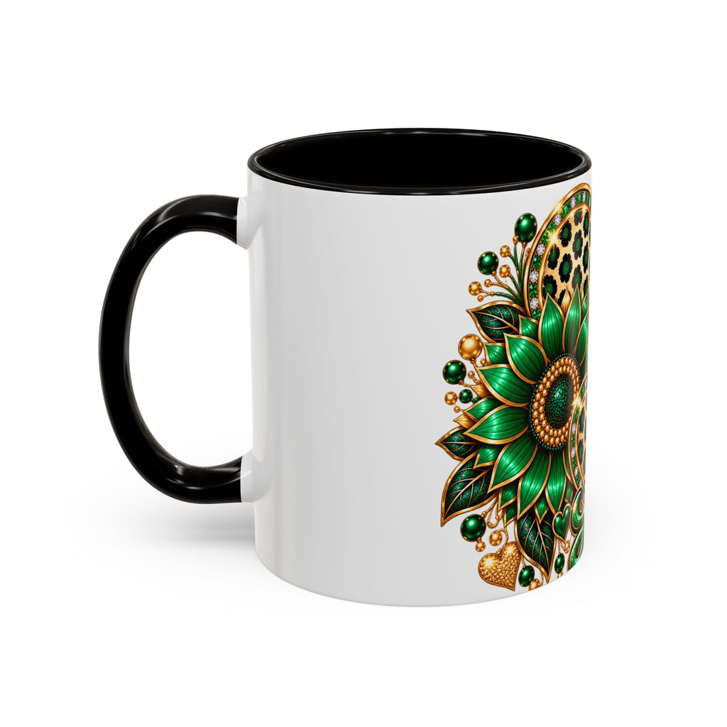 Love Green Heart Mug — Decorative 11oz/15oz Ceramic Coffee Cup